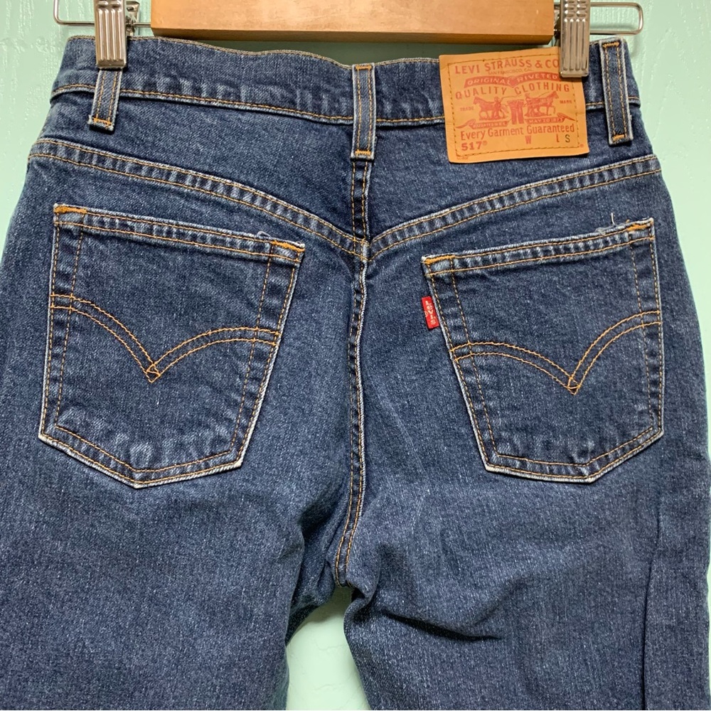 Levi’s petite 517 bootcut slim dark wash high waisted jeans - Picture 6 of 11